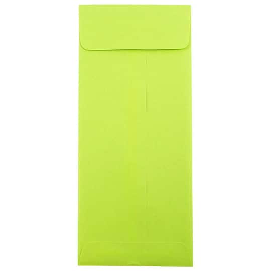JAM Paper 4.75" x 11" Ultra Lime Green Policy Business Envelopes